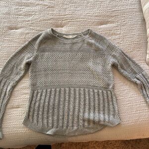 Athleta Textured Knit Gray Sweater